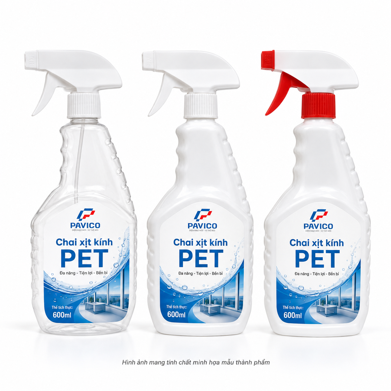 Vỏ chai xịt kính trắng sứ Pavico 600ml Vỏ chai xịt kính trắng sứ Pavico 600ml có rãnh cầm chắc tay