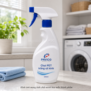 Chai nhựa xịt 500ml Pavico trong không gian giặt đồ và vệ sinh nhà cửa