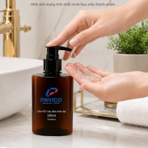Chai đựng dầu gội sữa tắm 250ml màu nâu đậm dùng cho dầu gội, sữa tắm