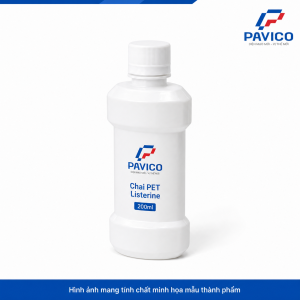 Chai listerin 200ml bằng nhựa PET trắng sứ