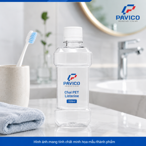Chai listerin 200ml PET trong suốt nắp vặn trắng