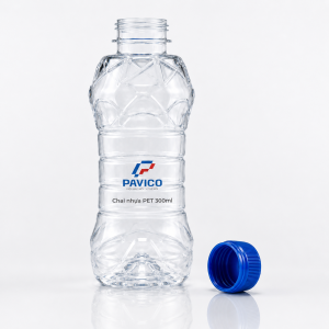 Chai nhựa PET 300ml mở nắp hiển thị chi tiết miệng chai
