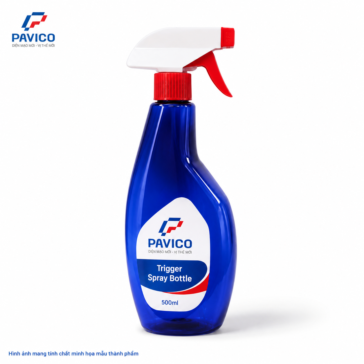 Bình xịt nhựa 500ml đầu trigger màu xanh trong